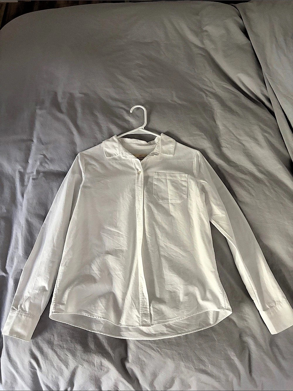 Sézane Tomboy Shirt White Cotton Button Down Size 36
